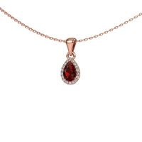 Image of Necklace seline per<br/>585 rose gold<br/>Garnet 6x4 mm