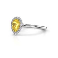 Image of Engagement ring seline per 1<br/>585 white gold<br/>Yellow sapphire 7x5 mm