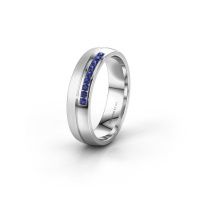 Image of Wedding ring WH0209L25APM<br/>585 white gold ±5x1.7 mm<br/>Sapphire