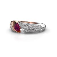 Image of Engagement ring hojalien 3<br/>585 rose gold<br/>Rhodolite 4.2 mm