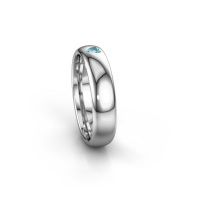 Image of Friendship ring WH0101L35BPHRT<br/>585 white gold ±5x2 mm<br/>Blue topaz