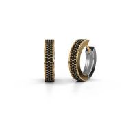 Image of Hoop earrings renee 6 12 mm<br/>585 gold<br/>black diamond 1.344 crt