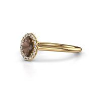 Image of Engagement ring seline ovl 1<br/>585 gold<br/>Smokey quartz 6x4 mm