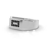 Image de Bague pour homme Roan<br/>585 or blanc<br/>Diamant noir 0.216 crt