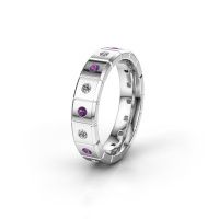 Image of Weddings ring WH2055L15DP<br/>585 white gold ±5x2.4 mm<br/>Amethyst