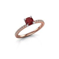 Afbeelding van Verlovingsring Crystal CUS 2 585 rosé goud robijn 5 mm