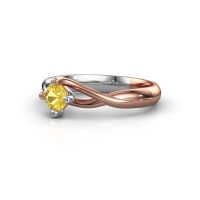 Image of Ring Paulien<br/>585 rose gold<br/>Yellow sapphire 4.2 mm