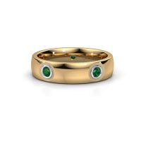 Image of Wedding ring WH0139L25BP<br/>585 gold ±5x2 mm<br/>Emerald