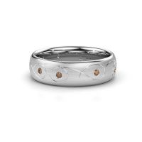 Image of Wedding ring WH2068L36BM<br/>585 white gold ±6x2 mm<br/>Brown diamond