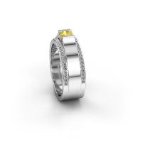 Afbeelding van Herenring Danillo<br/>950 platina<br/>Gele saffier 4.2 mm