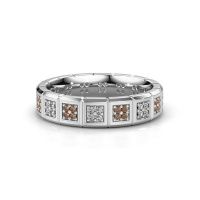 Image of Wedding ring WH2056L15DP<br/>585 white gold ±5x2.4 mm<br/>Brown diamond