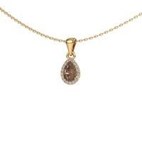 Image of Necklace Seline per 585 gold brown diamond 0.45 crt