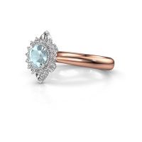 Image of Engagement ring Susan 585 rose gold aquamarine 5 mm