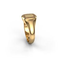 Image of Men's ring floris cushion 1<br/>585 gold<br/>Brown diamond 0.15 crt