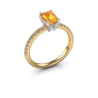 Image of Engagement ring saskia eme 1<br/>585 gold<br/>Citrin 7x5 mm