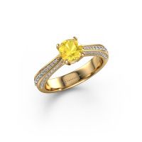Image of Engagement ring Ruby rnd 585 gold yellow sapphire 5.7 mm