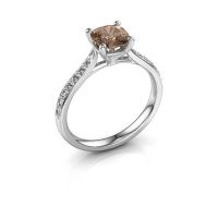 Afbeelding van Verlovingsring Mignon cus 2 585 witgoud bruine diamant 1.439 crt