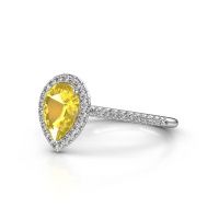 Image of Engagement ring seline per 2<br/>950 platinum<br/>Yellow sapphire 8x6 mm