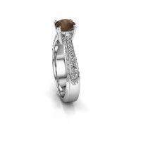 Image of Engagement ring Ruby rnd 585 white gold smokey quartz 5.7 mm