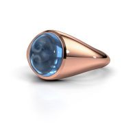Afbeelding van Ring Zaza 585 rosé goud blauw topaas 10x8 mm