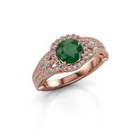 Image of Engagement ring Darla 585 rose gold emerald 6.5 mm