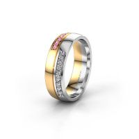 Image of Wedding ring WH0213L26AP<br/>585 gold ±6x1.7 mm<br/>Pink sapphire