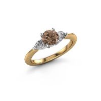 Afbeelding van Verlovingsring Chanou RND 585 goud bruine diamant 1.120 crt