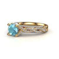 Afbeelding van Verlovingsring Chantelle<br/>585 goud<br/>Blauw topaas 6.5 mm