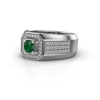 Image of Men's ring Pavan 950 platinum emerald 5 mm