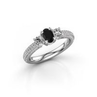 Image of Engagement Ring Marielle Ovl<br/>585 white gold<br/>Black diamond 1.45 crt