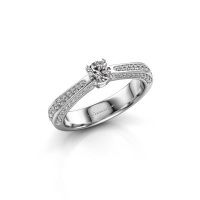Image of Engagement ring Ruby rnd 585 white gold diamond 0.25 crt