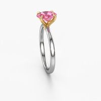 Image of Engagement Ring Crystal Ovl 1<br/>585 white gold<br/>Pink sapphire 8x6 mm