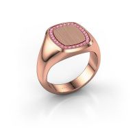 Image of Men's ring floris cushion 3<br/>585 rose gold<br/>Pink sapphire 1.2 mm