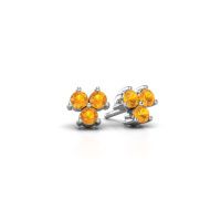 Image of Stud earrings Shirlee 950 platinum citrin 3 mm