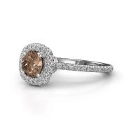 Image of Engagement ring Talitha RND 585 white gold brown diamond 1.688 crt