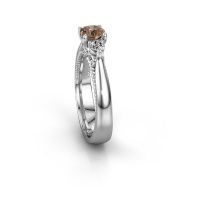 Afbeelding van Verlovingsring Tiffani<br/>585 witgoud<br/>Bruine diamant 0.74 crt