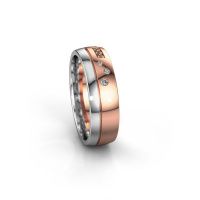 Image of Wedding ring WH0310L26AP<br/>585 rose gold ±6x1.7 mm<br/>Brown diamond