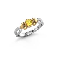 Image of Ring Lorrine 585 white gold yellow sapphire 4 mm