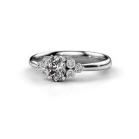 Afbeelding van Verlovingsring Lucy 1<br/>585 witgoud<br/>Zirkonia 6x4 mm