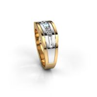 Image de Bague pour homme Huub<br/>585 or jaune<br/>Aigue-marine 3.7 mm