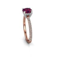 Image of Engagement ring saskia rnd 2<br/>585 rose gold<br/>Rhodolite 6.5 mm