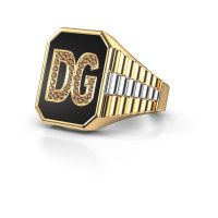 Afbeelding van Rolex Stijl Ring Stephan 3<br/>585 goud<br/>Bruine diamant 0.005 crt