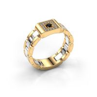 Afbeelding van Heren ring Giel 585 goud zwarte diamant 0.216 crt