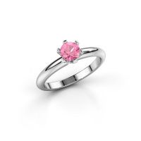 Image de Bague de fiançailles Tiffy 1<br/>950 platine<br/>Saphir rose 5 mm