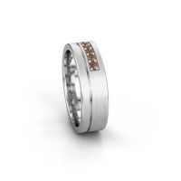 Image of Wedding ring WH0312L16AM<br/>950 platinum ±6x1.7 mm<br/>Brown diamond