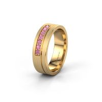 Image of Wedding ring WH0312L16AM<br/>585 gold ±6x1.7 mm<br/>Pink sapphire