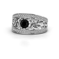 Image de Bague Marilee<br/>585 or blanc<br/>Diamant noir 1.056 crt