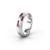 Image of Wedding ring WH0206L25APM<br/>585 white gold ±5x1.7 mm<br/>Ruby