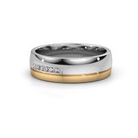 Afbeelding van Trouwring WH0308L26AP 585 witgoud diamant ±6x1.7 mm