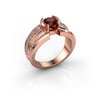Image of Men's ring rowan<br/>585 rose gold<br/>Garnet 6.5 mm